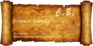 Czencz Bennó névjegykártya